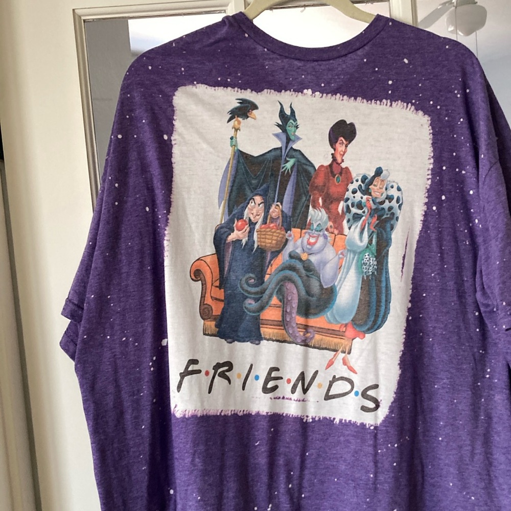 Purple Graphic T-Shirt with Villains Design Disney Villian’s